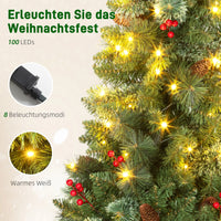 Weihnachtsbaum 120 cm 🎄 Mit 100 LED-Lichtern – zauberhafte Beleuchtung für festliche Stimmung zu Hause!