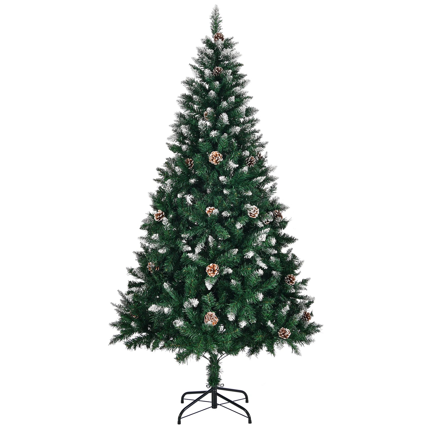 Weihnachtsbaum 150 cm 🎄 Realistischer Look mit 420 PVC-Zweigen & Schnee-Style – perfekte festliche Deko für Zuhause!
