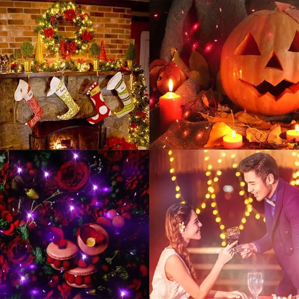 Magische LED Lichterkette in vielen Farben ✨ Perfekt für Weihnachtsbaum, Deko & Garten – 1M bis 30M Länge!