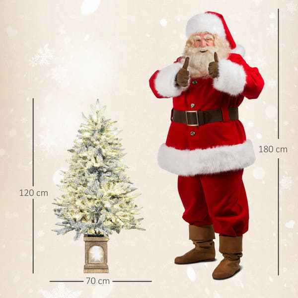 Weihnachtsbaum 120 cm 🎄 Mit Schnee-Look & integrierten LED-Lichtern – zauberhafte Winterstimmung garantiert!