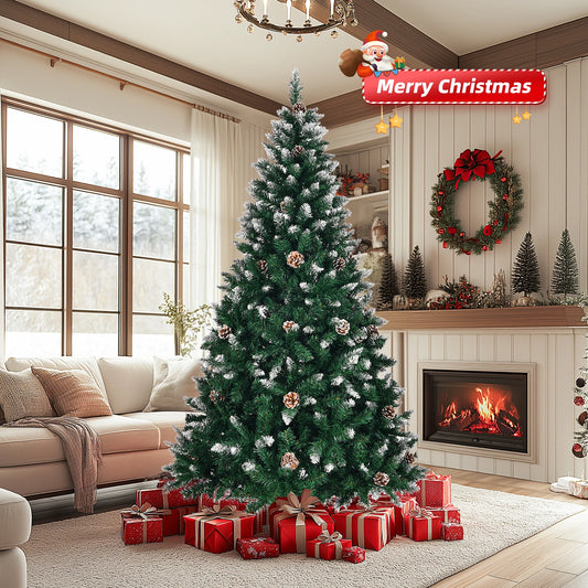 Weihnachtsbaum 150 cm 🎄 Realistischer Look mit 420 PVC-Zweigen & Schnee-Style – perfekte festliche Deko für Zuhause!