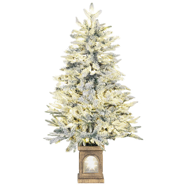 Weihnachtsbaum 120 cm 🎄 Mit Schnee-Look & integrierten LED-Lichtern – zauberhafte Winterstimmung garantiert!