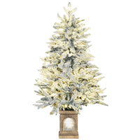Weihnachtsbaum 120 cm 🎄 Mit Schnee-Look & integrierten LED-Lichtern – zauberhafte Winterstimmung garantiert!