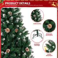 Weihnachtsbaum 150 cm 🎄 Realistischer Look mit 420 PVC-Zweigen & Schnee-Style – perfekte festliche Deko für Zuhause!