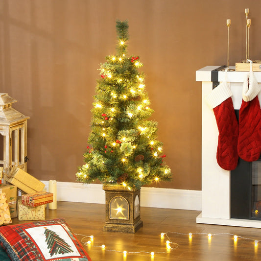 Weihnachtsbaum 120 cm 🎄 Mit 100 LED-Lichtern – zauberhafte Beleuchtung für festliche Stimmung zu Hause!
