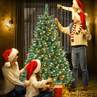 Künstlicher Weihnachtsbaum mit IP44-LEDs & Schneeeffekt – realistischer PVC-Baum mit Metallständer und Lichter🎄💡 120-240cm