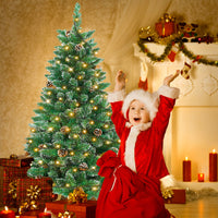 Künstlicher Weihnachtsbaum mit IP44-LEDs & Schneeeffekt – realistischer PVC-Baum mit Metallständer und Lichter🎄💡 120-240cm