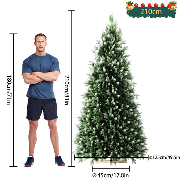 Künstlicher Deko-Baum mit Schnee & Kiefernzapfen – edler Weihnachtsbaum für festliche Stimmung 15/180/210cm