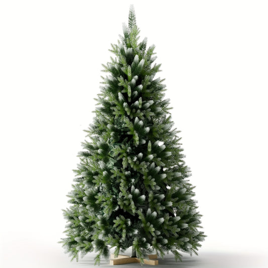Großer künstlicher Weihnachtsbaum mit Holzfuß & Kunstschnee – perfekte Weihnachtsdeko für Haus & Büro 🎄❄️ 150/180/225cm
