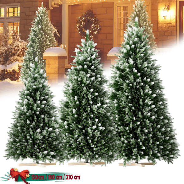 Künstlicher Deko-Baum mit Schnee & Kiefernzapfen – edler Weihnachtsbaum für festliche Stimmung 15/180/210cm