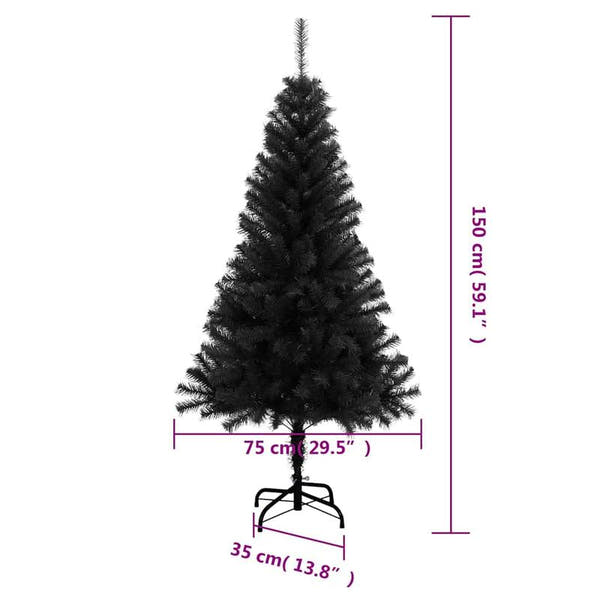 Schwarzer Premium-Tannenbaum – Stylisches Weihnachts-Highlight für moderne Wohnzimmer & luxuriöse Festtage 🎁🌲 150cm