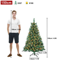 Künstlicher Weihnachtsbaum mit IP44-LEDs & Schneeeffekt – realistischer PVC-Baum mit Metallständer und Lichter🎄💡 120-240cm