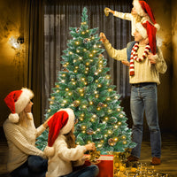 Künstlicher Weihnachtsbaum mit IP44-LEDs & Schneeeffekt – realistischer PVC-Baum mit Metallständer und Lichter🎄💡 120-240cm