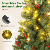 Weihnachtsbaum 120 cm 🎄 Mit 100 LED-Lichtern – zauberhafte Beleuchtung für festliche Stimmung zu Hause!
