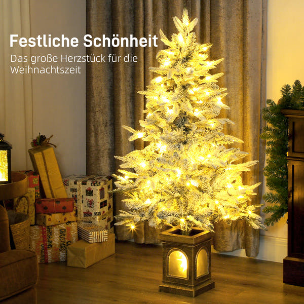 Weihnachtsbaum 120 cm 🎄 Mit Schnee-Look & integrierten LED-Lichtern – zauberhafte Winterstimmung garantiert!