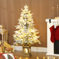 Weihnachtsbaum 120 cm 🎄 Mit Schnee-Look & integrierten LED-Lichtern – zauberhafte Winterstimmung garantiert!